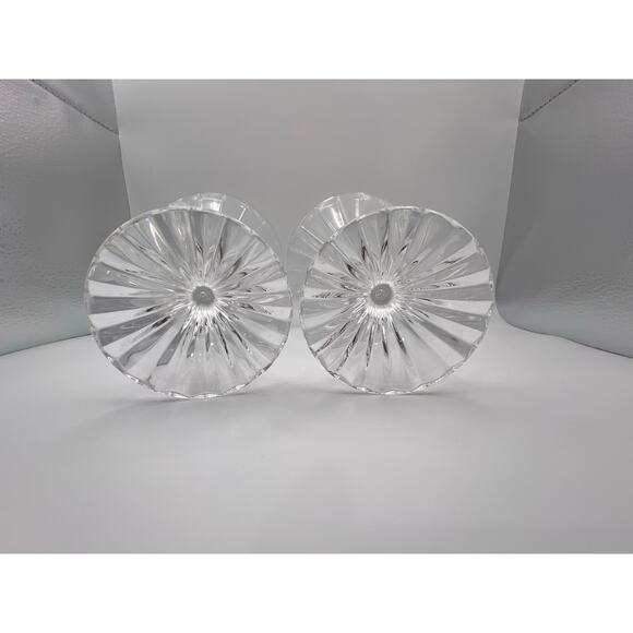 Vintage Clear Crystal Cocktail / Dessert Glasses Set of 2 – Elegant Fluted Stem - Picture 10 of 11